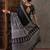 Black color ready to wear semi modal saree with unstitched designer blouse