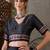 Black color ready to wear semi modal saree with unstitched designer blouse