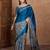 Blue color ready to wear semi modal saree with unstitched designer blouse