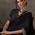 Black color ready to wear semi modal saree with unstitched designer blouse