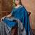 Blue color ready to wear semi modal saree with unstitched designer blouse