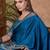Blue color ready to wear semi modal saree with unstitched designer blouse