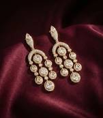 Moissanite Kundan CZ Dangler Earrings