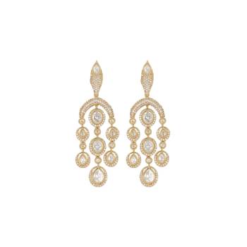 Moissanite Kundan CZ Dangler Earrings 3