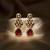 Moissanite Kundan Red Stone Dangler Earrings