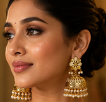 Grand heritage gold plated punjabi jhumka earrings