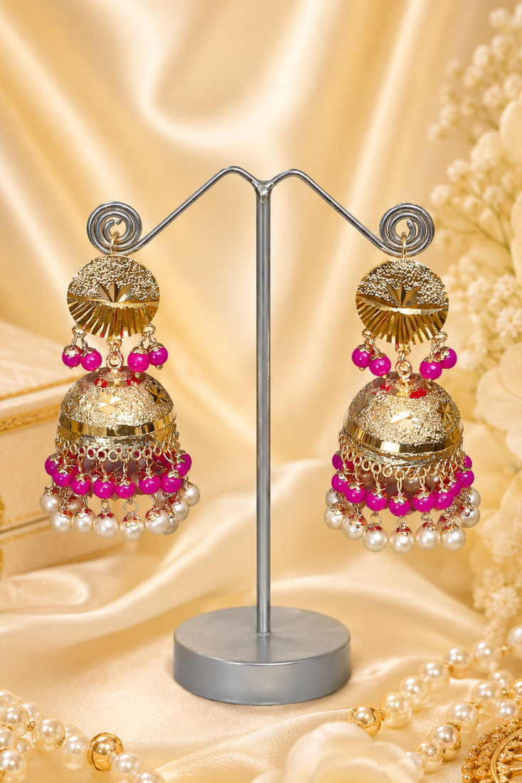 Traditional Gold Plated Punjabi Bell Jhumka Earrings