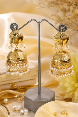 Heritage gold plated punjabi jhumka earrings 2