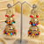 Multi layered punjabi gold plated jhumka earrings