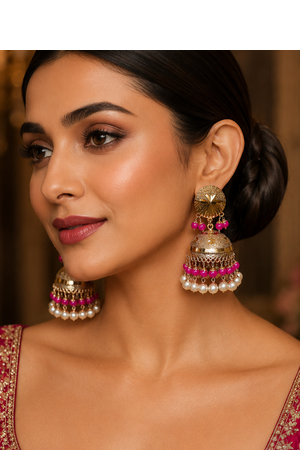 Traditional Gold Plated Punjabi Bell Jhumka Earrings 3