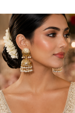 Heritage gold plated punjabi jhumka earrings 3