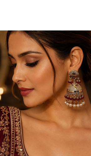 Timeless punjabi gold plated dome jhumka earrings 3