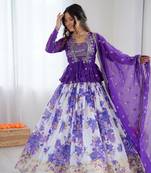 Purple Lehenga Choli With Dupatta Up To 42