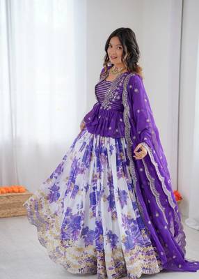 Purple Lehenga Choli With Dupatta Up To 42 3