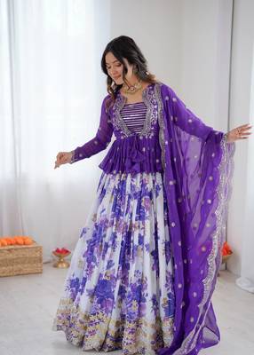 Purple Lehenga Choli With Dupatta Up To 42 4