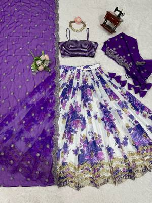 Purple Lehenga Choli With Dupatta Up To 42 5