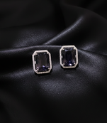 Purple Stone AD Stud Earrings