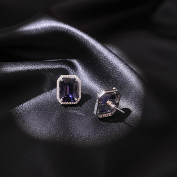 Purple Stone AD Stud Earrings 2