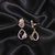 Blue Stone AD Flower Motif Dangler Earrings