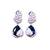 Blue Stone AD Flower Motif Dangler Earrings