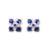 Blue Stone AD Flower Stud Earrings