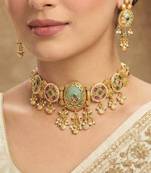 Rajwadi Stone Dangling Choker Set