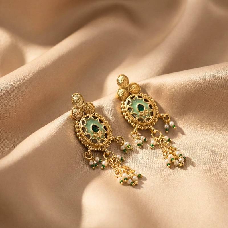 Rajwadi Stone Dangling Choker Set