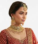 Stone & Pearl Bridal Necklace Set
