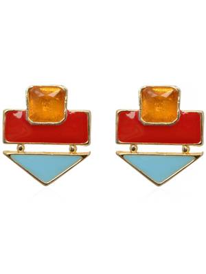 Crunchy Fashion Color Rush Red Beachy Earrings-Cfe0532 1