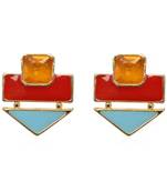 Crunchy Fashion Color Rush Red Beachy Earrings-Cfe0532
