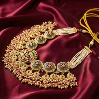 Stone & Pearl Bridal Necklace Set 3