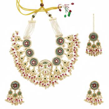 Stone & Pearl Bridal Necklace Set 5