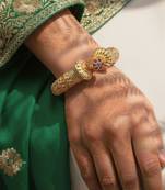 Gold Plated Screw Openable Patli Kada Bangles, Set of 2