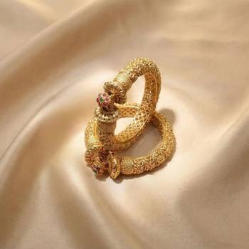 Gold Plated Screw Openable Patli Kada Bangles, Set of 2 2