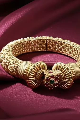 Gold Plated Screw Openable Patli Kada Bangles, Set of 2