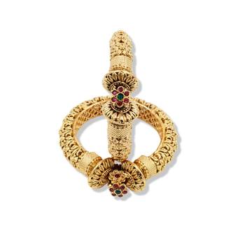 Gold Plated Screw Openable Patli Kada Bangles, Set of 2 5
