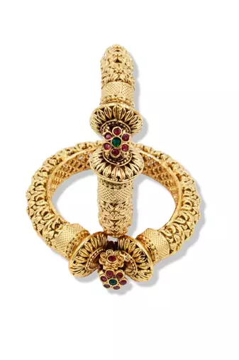 Gold Plated Screw Openable Patli Kada Bangles, Set of 2
