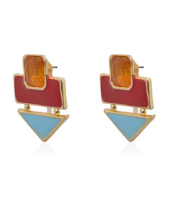 Crunchy Fashion Color Rush Red Beachy Earrings-Cfe0532 2