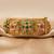 Green & Red Stone Rajwadi Heritage Screw Openable Kada Bangles, Set of 2