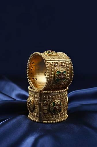 Traditional Heritage Broad Kada Bangles, Set of 2
