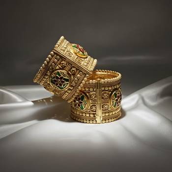 Traditional Heritage Broad Kada Bangles, Set of 2 2