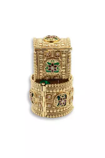 Traditional Heritage Broad Kada Bangles, Set of 2