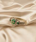 Moissanite Kundan Openable Kada with Green Stone