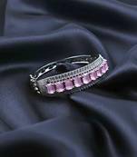 Pink Stone & American Diamond Openable Kada