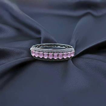 Pink Stone & American Diamond Openable Kada 2