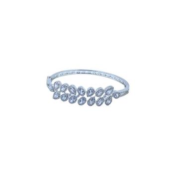 American Diamond Leaf Motif Openable Kada 3