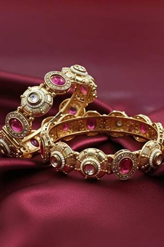 Traditional Rajwadi Screw Openable Kada Bangles, Set of 2