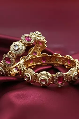 Traditional Rajwadi Screw Openable Kada Bangles, Set of 2