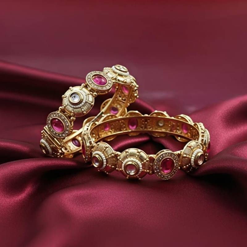 Traditional Rajwadi Screw Openable Kada Bangles, Set of 2