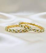 Meenakari Kundan Almond Shaped Slide Bangles, Set of 2